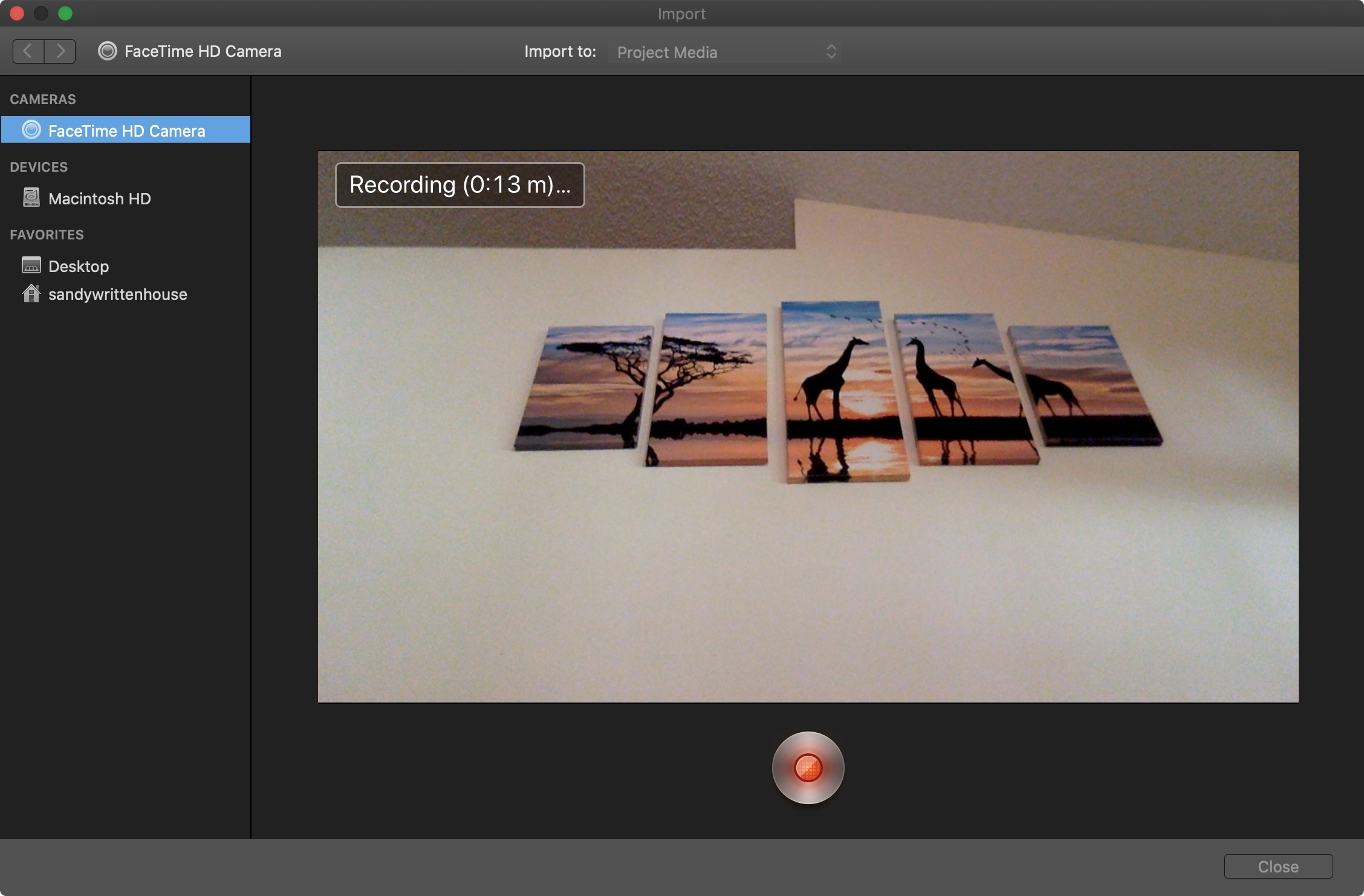 video camera for mac pro using built in camera